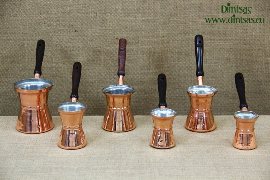 Copper Hammered Coffee Pots with Wooden Handle