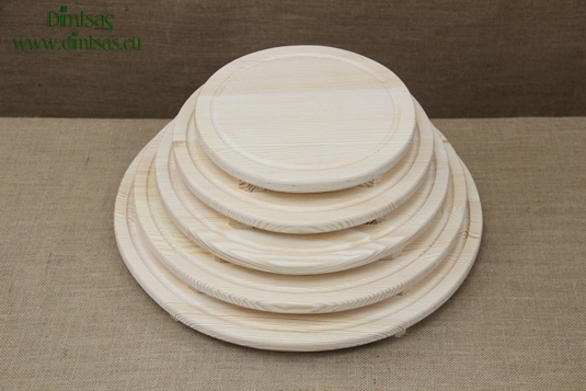 Round Wooden Cutting Surfaces - Wooden Serving Plates with Groove