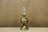 Brass Oil Lamp Tabletop Engraved Vintage No2 First Depiction