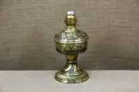 Brass Oil Lamp Tabletop Engraved Vintage No2 Second Depiction