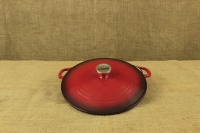 Enameled Cast Iron Casserole - Shallow Pot 2.8 lit Red Fourth Depiction