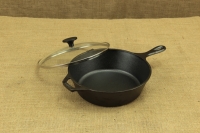 Lodge Cast Iron Deep Skillet with Glass Cover 26 cm – 2.8 lit – Depth 7 cm First Depiction