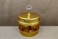 Δίσκος Καφενείου Αλουμινίου Νο36 Χρυσός με Καπάκι Απεικόνιση Πρώτη