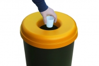 Κάδος Ανακύκλωσης Πλαστικός με Κίτρινο Καπάκι 60 λίτρων Απεικόνιση Δέκατη Έκτη