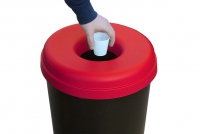 Κάδος Ανακύκλωσης Πλαστικός με Κόκκινο Καπάκι 60 λίτρων Απεικόνιση Δέκατη Έκτη