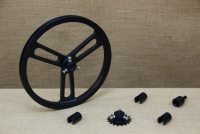 Pulley to Adjust Motor or Bike to Hand-Cranked WonderMill Sixteenth Depiction