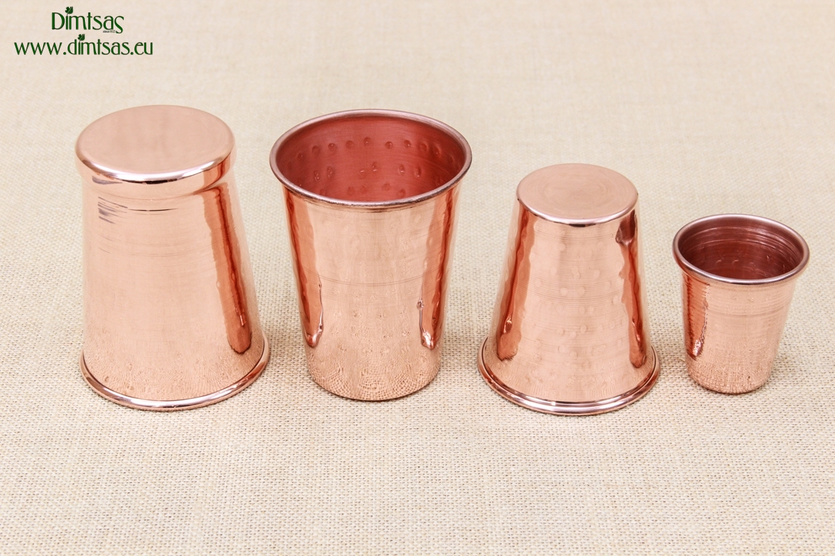 Conical Copper Glasses Hammered Series 1