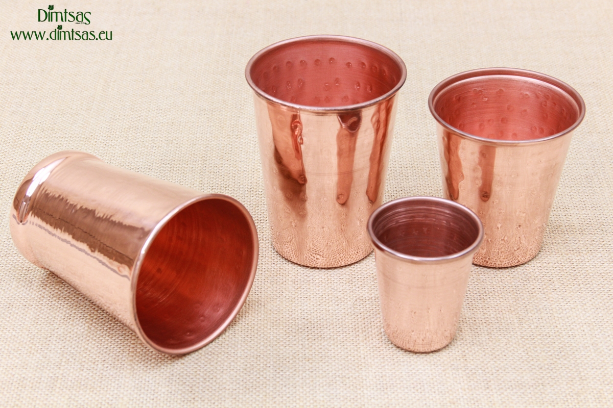Conical Copper Glasses Hammered Series 1