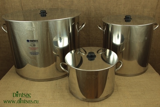 Stock Pots of Stainless Steel 0.8 mm with Bottom 1.2 mm