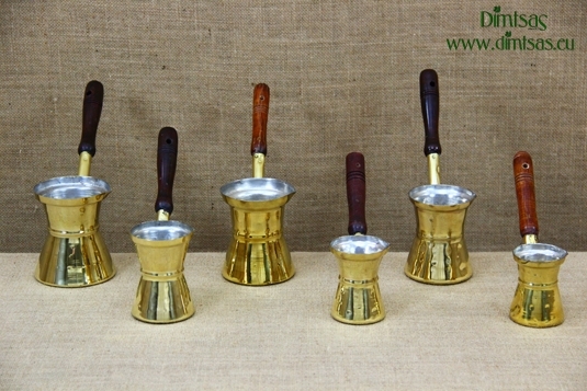 Brass Hammered Coffee Pots with Wooden Handle