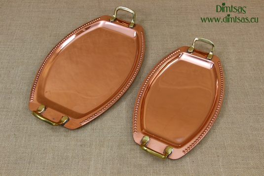 Copper Serving Trays Oval with Handles