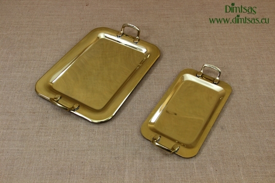 Brass Serving Trays Rectangular with Handles