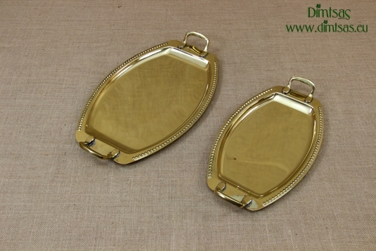 Brass Serving Trays Oval with Handles