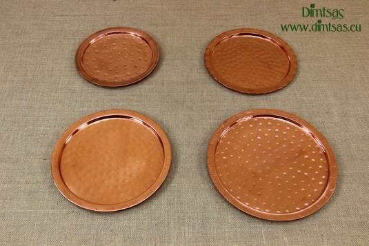 Copper Serving Trays Round Hammered