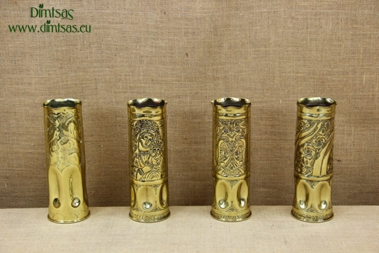 Trench Art Brass Shell Casings Engraved Size No4