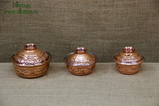 Copper Mini Pots Curved Engraved