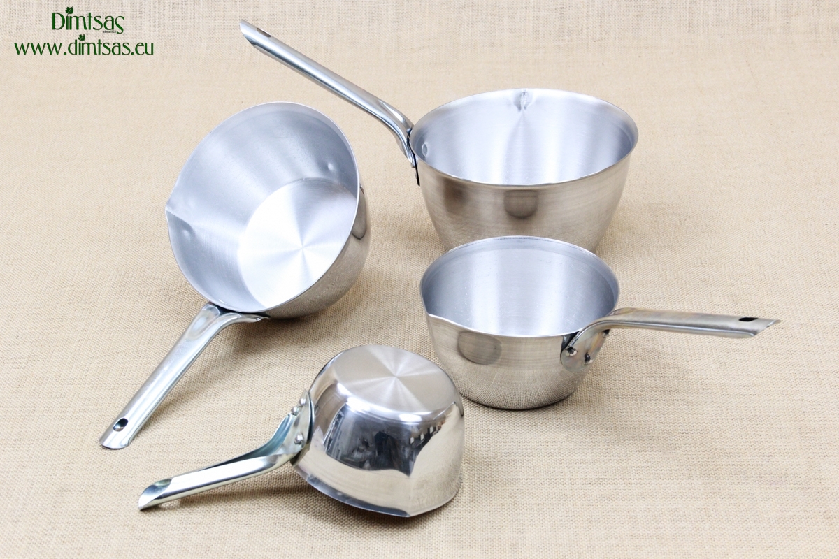 Sauce Pans Aluminium with Long Handle Curved