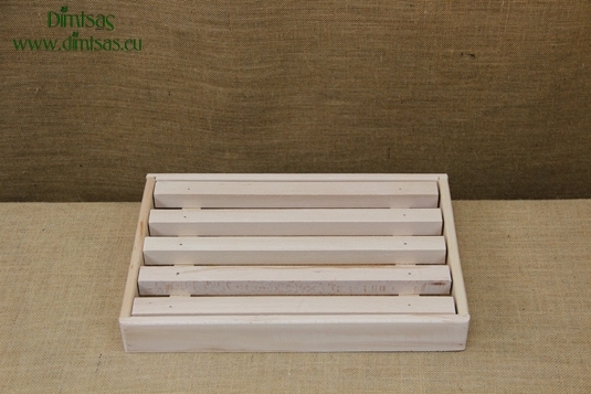 Wooden Bread Cutting Board with Slits and a Removable Crumb Collector