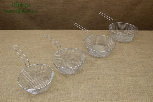 Deep Tinned Baskets with Long Handle
