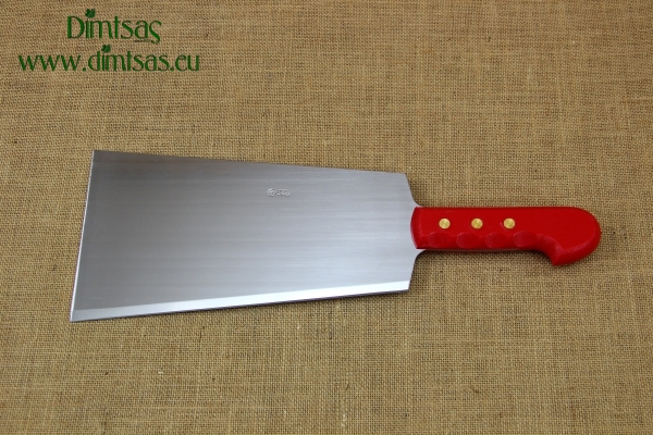 Cleaver Stainless Steel Double 27 cm with Red Handle