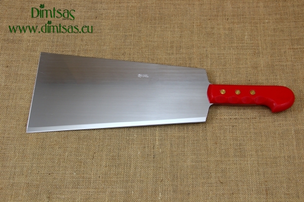 Cleaver Stainless Steel Double 32 cm with Red Handle