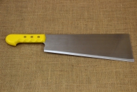 Cleaver Stainless Steel - Misotsatiro 34 cm with Yellow Handle First Depiction