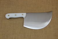 Cleaver Stainless Steel Curved 24 cm with White Handle First Depiction