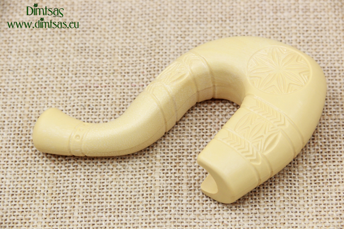 Hard Plastic Gklitsa with Embossed Carvings in Olive Tree Shade