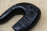 Hard Plastic Gklitsa with Embossed Carvings in Black Acacia Tree Shade Fourth Depiction