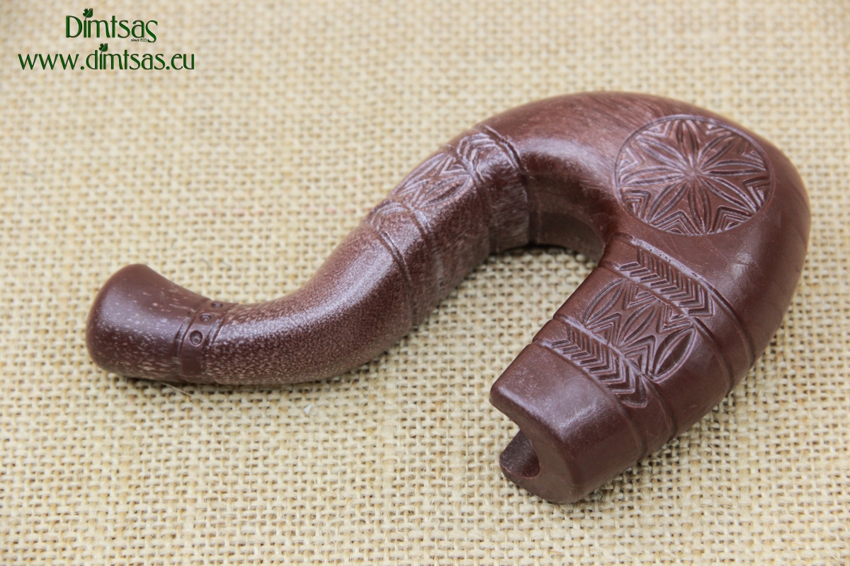 Hard Plastic Gklitsa with Embossed Carvings in Walnut Tree Shade