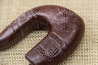 Hard Plastic Gklitsa with Embossed Carvings in Walnut Tree Shade Fourth Depiction