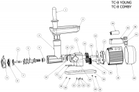 Ηλεκτρική Μηχανή για Κιμά και Λουκάνικα 8 Young Απεικόνιση Δεύτερη