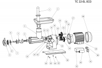 Ηλεκτρική Μηχανή για Κιμά και Λουκάνικα 22 Moplen Απεικόνιση Πρώτη