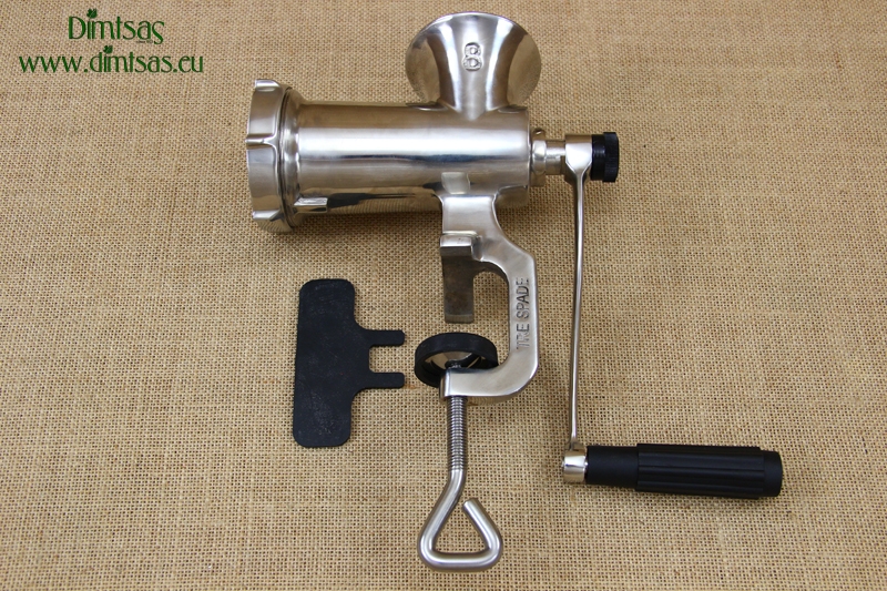 spons legaal grens Stainless Steel Meat Mincer Tre Spade No8