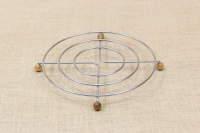 Round Metallic Base - Round Hot Pan Mat with Wooden Supporting Legs First Depiction