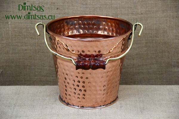 Copper Bucket Hammered Tinned No2