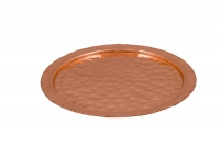 Copper Serving Tray Round Hammered No22 Twelfth Depiction