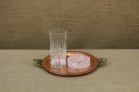 Copper Serving Tray Round Engraved with Handles No24 Twelfth Depiction