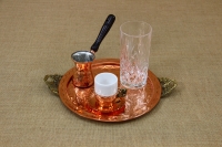 Copper Serving Tray Round Engraved with Handles No24 Third Depiction