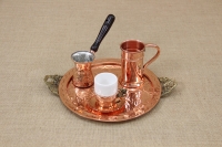 Copper Serving Tray Round Engraved with Handles No24 Fourth Depiction