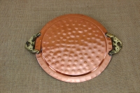 Copper Serving Tray Round Hammered with Handles No24 First Depiction