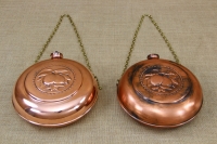 Copper Flask Engraved Hanging Antiqued First Depiction