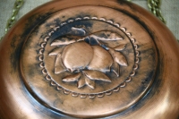 Copper Flask Engraved Hanging Antiqued Third Depiction