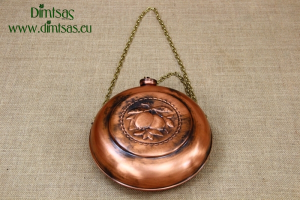 Copper Flask Engraved Hanging Antiqued