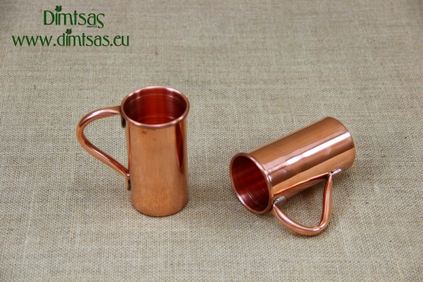 Copper Glass Straight with Handle 200 ml