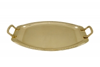 Brass Serving Tray Oval with Handles No1 Twelfth Depiction