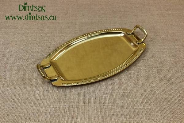 Brass Serving Tray Oval with Handles No1
