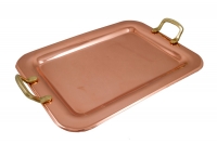 Copper Serving Tray Rectangle with Handles No1 Twelfth Depiction