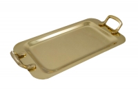 Brass Serving Tray Rectangle with Handles No1 Twelfth Depiction