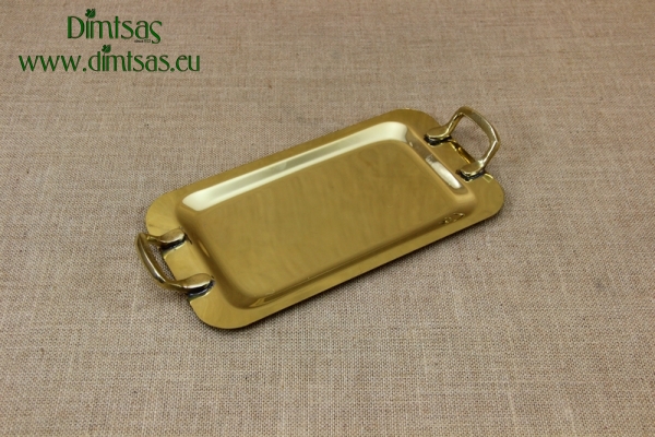 Brass Serving Tray Rectangle with Handles No1